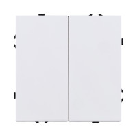 Выключатель кнопочный 2-клавишный 10А/250В, белый матовый Kollinger Eclipse EC-025WH