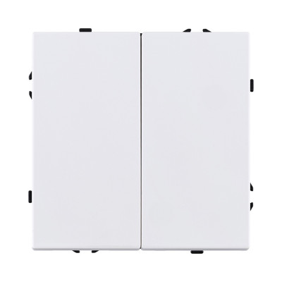 Выключатель кнопочный 2-клавишный 10А/250В, белый матовый Kollinger Eclipse EC-025WH