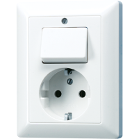Штепсельная розетка SCHUKO 16A 250V~ с универсальным выключателем; белая, AS5576UWW Штепсельная розетка SCHUKO 16A 250V~ с универсальным выключателем; белая, AS5576UWW
