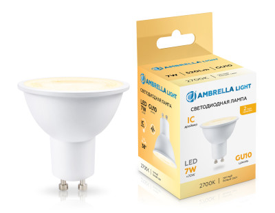 Светодиодная лампа линза MR16 7Вт 2700K GU10 38°, AMBRELLA LIGHT, 190713