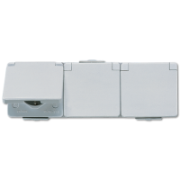 Штепсельная розетка SCHUKO для накладного монтажа тройная горизонтальная IP44, 623W