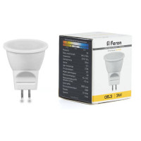 Лампа светодиодная, (3W) 230V G5.3 2700K MR11, LB-271, Feron 25551