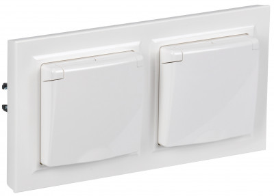 BRITE Роз. с кр. 16А IP44 РСбш10-3-44-БрБ бел. в сб 2шт, BR-R16-16-44-2-K01-F-PRO