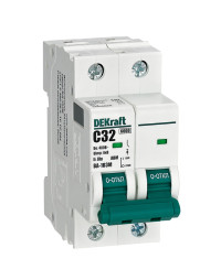 DEKraft Авт. выкл. без теплозащиты 2P 32А х-ка C 6кА ВА-103M