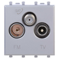 4404532 - ДКС Розетка TV-FM-SAT модульная, "Avanti", "Закаленная сталь", 2 модуля
