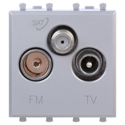 4404532 - ДКС Розетка TV-FM-SAT модульная, "Avanti", "Закаленная сталь", 2 модуля
