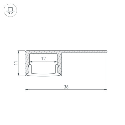 Профиль ARH-DECORE-S12-LINE-EDGE-2000 ANOD (Arlight, Алюминий), 023894