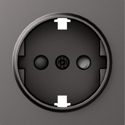 Donel A07 матовый титан накладка для розетки Schuko с заземлением, со шторками 16A 250 В~,серия DB, DE22045