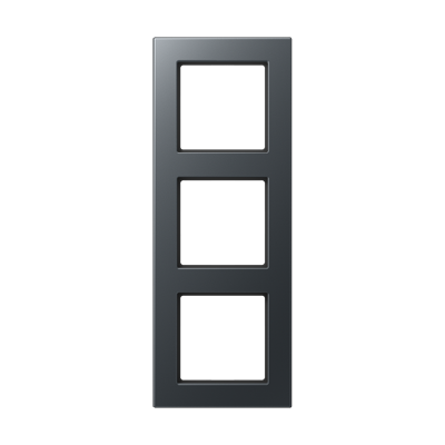 Рамка для вертикальной и горизонтальной установки, 3 поста; термопласт; матовый антрацит; A550, A5583BFANM