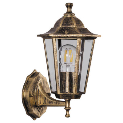 Светильник садово-парковый, 100W 230V E27 черное золото, 6201/PL6201 (на стену вверх), Feron 11135