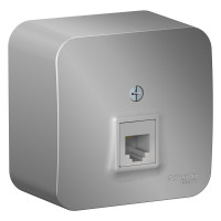 BLANCA О/У РОЗЕТКА телефонная RJ11 ИЗОЛ.ПЛ.,АЛЮМИНИЙ