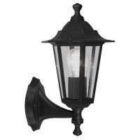 22468 Уличный светильник настенный LATERNA 4, 1х60W(E27), H350, алюминий, черный/стекло