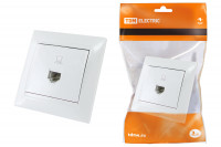 Розетка компьютерная RJ45  белая "Лама" TDM Electric, SQ1815-0016