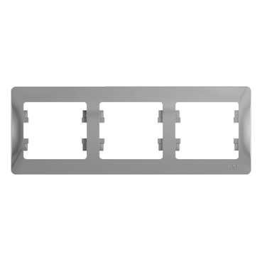 Glossa Рамка 3-ная, горизонтальная, алюм.