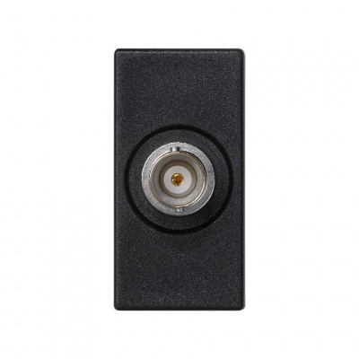 Simon SConnect Плата с разъёмом BNC "мама", пайка 22,5х45мм, графит, K102D-14