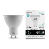 Лампа Gauss Elementary MR16 5.5W 450lm 4100К GU10 LED 1/10/100, 13626