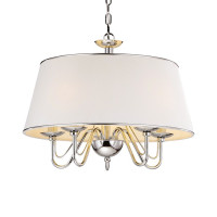 Arte Lamp AURORA, Люстра, цвет арматуры - ХРОМ, цвет плафона/декора - БЕЛЫЙ, 5х40W E14, A1150SP-5CC