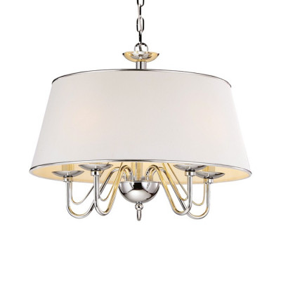 Arte Lamp AURORA, Люстра, цвет арматуры - ХРОМ, цвет плафона/декора - БЕЛЫЙ, 5х40W E14, A1150SP-5CC