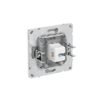 DKC KANT Компьютерная розетка RJ-45 без шторки, кат.5е одинарная, белый песок, 7010663