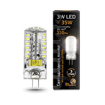 Лампа Gauss G4 AC150-265V 3W 230lm 2700K силикон LED 1/10/200, 107707103