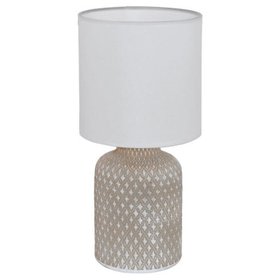 97774 Настольная лампа BELLARIVA, 1х40W (E14), ?150, H320, основа ?120, керамика, серый/текстиль, бе