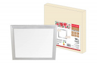 Ультратонкая светодиодная панель серии СВО 295х295, 14 Вт, 3000 К, хром, Народная (без драйвера), SQ0329-0208