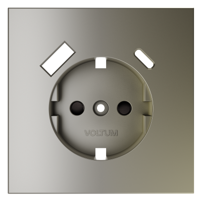 Накладка для розетки с заземлением и защитными шторками, с USB A+C, S70 (шелк), VLS001004