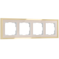Werkel W0042851/ Рамка на 4 поста Baguette (айвори/латунь), a062783