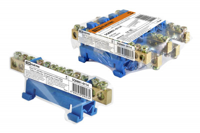 Шина "N" нулевая с изолятором на DIN-рейку 6x9мм стойка мал. 12 групп инд. стикер TDM Electric, SQ0801-0114