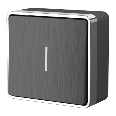 Werkel W5010104/ Выключатель одноклавишный с подсветкой Gallant (графит рифленый), a051335