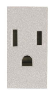 N2128 PL - Механизм розетки US стандарта с заземлением (2P+E), 1M, 15А / 127В, серия Zenit, цвет серебристый - 2CLA212800N1301