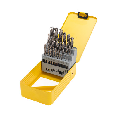 Набор сверл по металлу, 1-13мм (через 0,5мм), HSS, цилиндрический хвостовик, металлический кейс, 25 шт. KRANZ , KR-91-0637