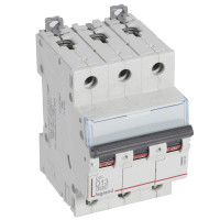Legrand Автоматический выключатель DX? 6000 - 10 кА - тип характеристики D - 3П - 400 В~ - 13 А - 3 модуля, 408088