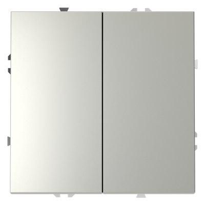 Выключатель встраиваемый VOLTUM S70 двухклавишный 10А, (сталь), VLS020105