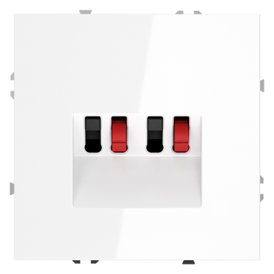 Розетка акустическая встраиваемая VOLTUM S70 4-местная, (белый глянцевый), VLS060301