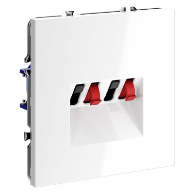 Розетка акустическая встраиваемая VOLTUM S70 4-местная, (белый глянцевый), VLS060301