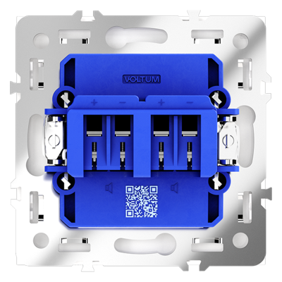 Розетка акустическая встраиваемая VOLTUM S70 4-местная, (белый глянцевый), VLS060301