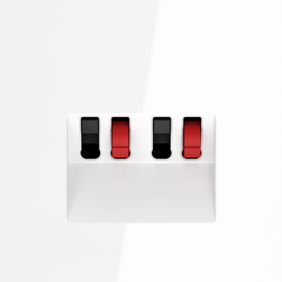 Розетка акустическая встраиваемая VOLTUM S70 4-местная, (белый глянцевый), VLS060301