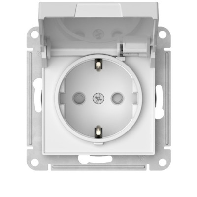 ATN000146S - ATLASDESIGN РОЗЕТКА с заземлением со шторками с крышкой,16А,IP20, мех.,быстрозажим. клем., БЕЛЫЙ, Systeme Electric