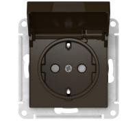 ATN000646S - ATLASDESIGN РОЗЕТКА с заземлением со шторками с крышкой,16А,IP20, мех.,быстрозажим. клем., МОККО, Systeme Electric