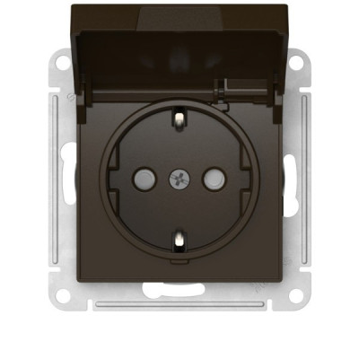 ATN000646S - ATLASDESIGN РОЗЕТКА с заземлением со шторками с крышкой,16А,IP20, мех.,быстрозажим. клем., МОККО, Systeme Electric