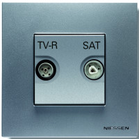 ABB Телевизионная розетка, цвет - алюминий, серия Zenit