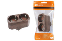 Блок на 2 гнезда 2П+З плоский 16А 250B "Эко" (бук) TDM Electric, SQ1806-0079