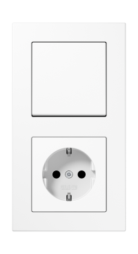 Jung Блок: Выключатель 1-клавишный с розеткой 2к+з, серия A 550