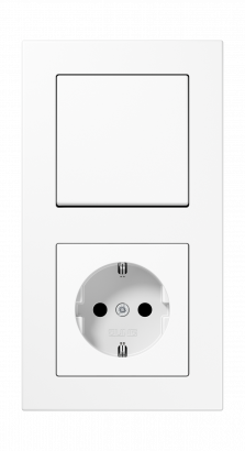 Jung Блок: Выключатель 1-клавишный с розеткой 2к+з, серия A 550