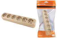 Колодка розеточная 6 гнезд 2П+3 16А 250В "Эко" (сосна) TDM Electric, SQ1806-0057