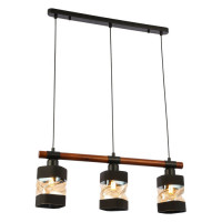 Evoluce SLE114403-03 Светильник подвесной Черный, Темное дерево/Черный, Прозрачный, Янтарный E27 3*60W