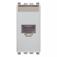 Vimar Розетка RJ45 CAT 5E UTP T568A/B ,серебро матовое, 20338.8.N