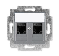 5014H-A61018 69W - Розетка информационная ABB Levit двойная 2хRJ45 категория 6 сталь - 2CHH296118A6069