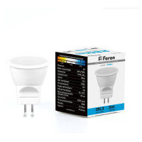 Лампа светодиодная, (3W) 230V G5.3 6400K MR11, LB-271, Feron 25553